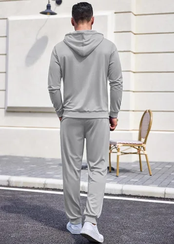 Miniatura 46 de COOFANDY Conjunto deportivo de 2 piezas para hombre, conjunto deportivo casual con capucha