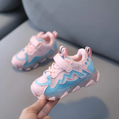Miniatura 4 de YDNGF Los niños del bebé de las muchachas llevaron la luz luminosa corriendo los zapatos del deporte 12M-6Y de los niños pequeños