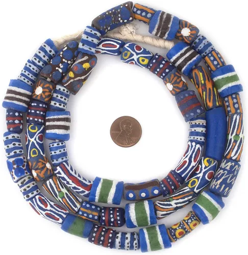 Miniatura 2 de TheBeadChest Blue Medley Krobo Beads