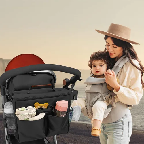 Miniatura 5 de Miracle Maby - Bolsa organizadora de cochecito para mamá, bolsa de carrito de bebé, compatible con cualquier cochecito, multifuncional de gran