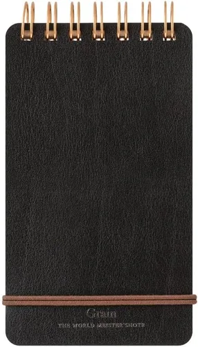 Midori 11796006 Bloc de notas WM Anillo Memo Grano Negro