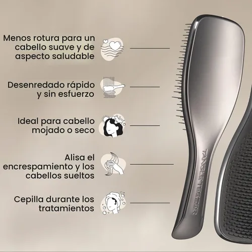 Miniatura 6 de Cepillo Desenredante Tangle Teezer Chrome Ultimate para Cabello Húmedo y Seco, Elimina Nudos y Reduce la Rotura para Tipos de Cabello Liso a Rizado
