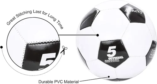 Miniatura 6 de Aoneky Balón de fútbol con bomba 1 paquete con 1 bomba - Blanco/Negro
