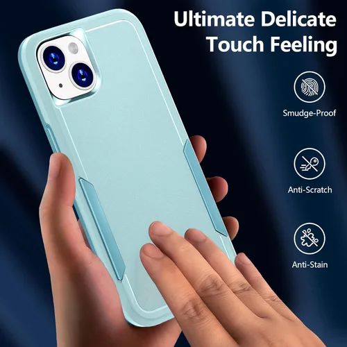 Miniatura 2 de Funda resistente para iPhone 13 para hombre, delgada y protectora para iPhone 13 i Phone iohone Funda para iphine i 13 (verde)