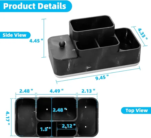 Miniatura 5 de VITVITI Organizador de mostrador de baño, soporte para cepillo de dientes para baño, organizador de baño de resina, almacenamiento de encimera