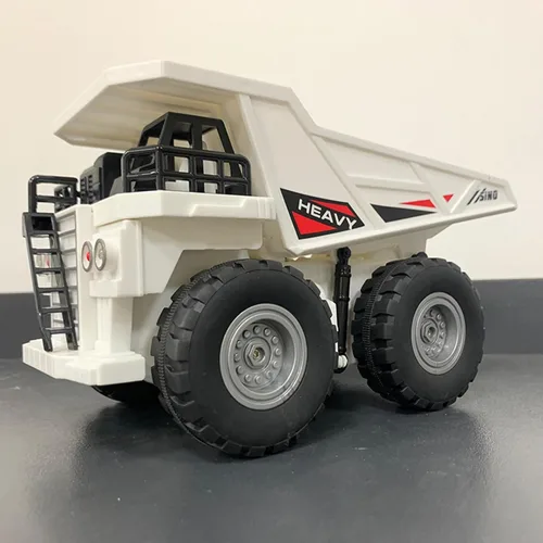 Miniatura 4 de Camión volquete con control remoto, 2.4Ghz 11 canales RC vehículo de construcción de juguete con luces de música, camión de basura de transporte