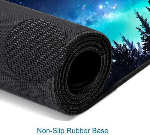 Miniatura 4 de Alfombrilla de ratón grande para juegos con bordes cosidos, tapete de escritorio Galaxy, tapete extendido para teclado, tapete de escritorio de goma