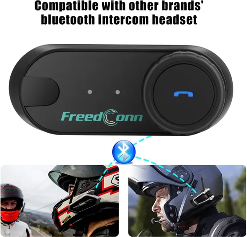 Miniatura 7 de FreedConn Auriculares Bluetooth para motocicleta TCOM VB - Altavoces para casco de motocicleta, 3 riders Paring 800M 2 Riders Talking Helmet