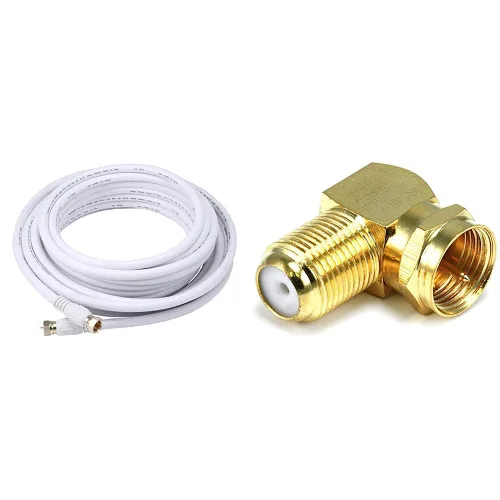 Miniatura 5 de Monoprice RG6 Quad Shield CL2 - Cable coaxial con conector tipo F para televisión, 1.5 pies
