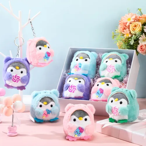 Miniatura 4 de Kasyat 12 llaveros de pingüino de peluche a granel para el día de la madre, lindos juguetes pequeños para bebé, muñequera, bolsa colgante, regalo