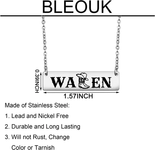 Miniatura 2 de OKEYCH Collar inspirado en la música country, regalo para mujeres occidentales, regalo para amantes de la música country (collar MW)