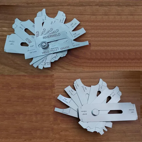 Miniatura 29 de RIVERWELD Juego de Calibradores de Soldadura de Filete de 7 Piezas Calibrador MG-11 Rl Calibradores de Profundidad Prueba de Inspección de Soldadura