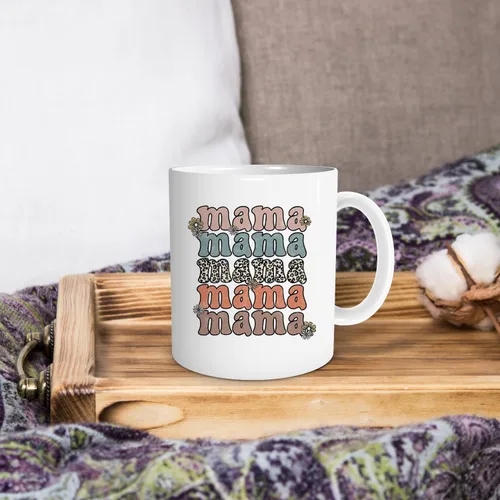 Miniatura 4 de Taza de café para mamá, regalos para mamá, regalos de Navidad para nueva mamá, regalos de cumpleaños para mamá, taza de café retro Groovy con flores