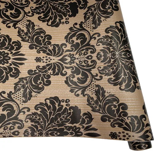LovingWay Rollo de papel tapiz de damasco retro de 14.7 pies de 17.7 x 177 pulgadas, forro de cajón para despegar y pegar, organizador de zapatos