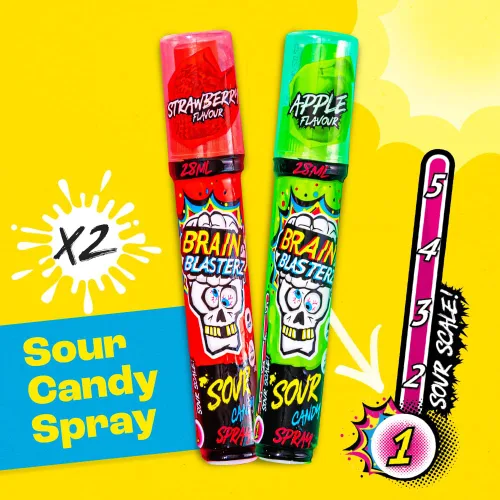 Miniatura 4 de Brain Blasterz Paquete variado de caramelos súper ácidos MEGA, caja de caramelos ácidos con 22 piezas, caramelos navideños, paquete variado