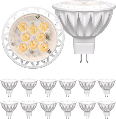 Miniatura 14 de Paquete de 12 bombillas LED MR16, equivalente a 50 W, 5000 K luz blanca diurna 5 W GU5.3 MR16 12 V, ángulo de haz de 38 grados para paisaje, 5000K
