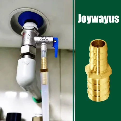 Miniatura 3 de Joywayus Reductor de púas de manguera de 1/2 "a 3/4" empalme reductor de ajuste de púas, unión hexagonal de latón para agua/combustible/aire