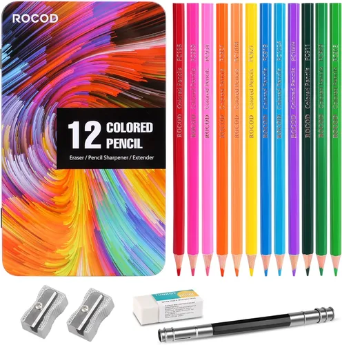 Lápices de colores de 12 colores Lápices de colores profesionales para adultos Dibujo a color artístico