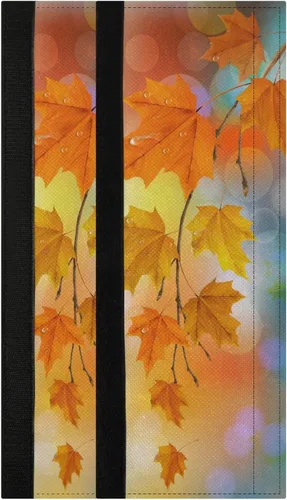 Eionryn Fundas para manija de puerta de refrigerador con hojas caídas de arce otoñal, arces naranjas de otoño, guantes para microondas,