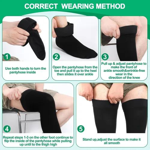 Miniatura 6 de Supervitae 2 pares de calcetines de compresión de 30-40 mmHg para hombres y mujeres, calcetines de compresión extra firmes con punta cerrada