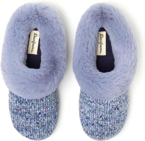 Miniatura 5 de Dearfoams Pantuflas de punto de chenilla Hannah para mujer