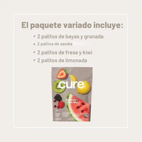 Miniatura 4 de Cure Hydration Mezcla de bebida con electrolitos a base de plantas Sin azúcar añadido FSA-HSA Polvo de alivio de la deshidratación hecho