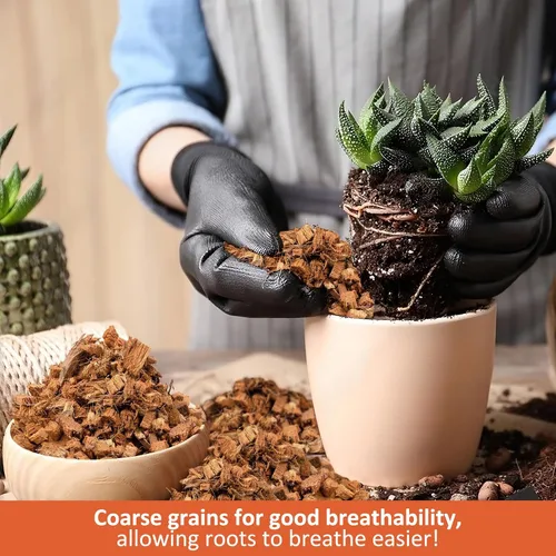 Miniatura 5 de Riare Paquete de 2 sustratos de chips de coco para plantas, 2.2 libras, ladrillo de cáscara de coco 100% orgánico con baja EC y pH equilibrado