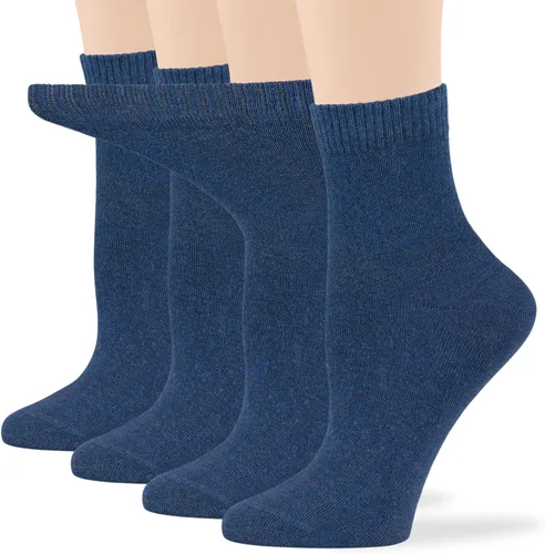 Miniatura 55 de 7BIGSTARS KINGDOM Women's Cotton Quarter Non-Binding Diabetic Fashion Socks-L-M-4 Pack-Multicolor