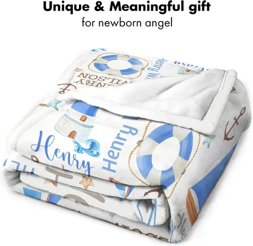 Miniatura 7 de Manta de bebé náutica personalizada, manta de bebé de vida oceánica, manta de bebé océano, manta de bebé con tema oceánico, manta de bebé con Sueños