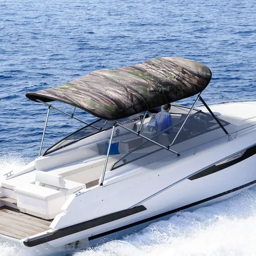 Miniatura 13 de KING BIRD Toldo Superior de Barco Bimini de 3-4 Arcos Protección Solar Toldo de Barco Impermeable Marco de Aluminio Inoxidable de 1 Pulgada 46
