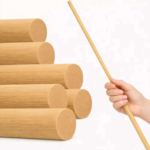 Miniatura 12 de 10 varillas de bambú de 1/2 pulgadas x 48 pulgadas de largo, clavijas redondas de madera para manualidades, proyectos escolares, palos de madera