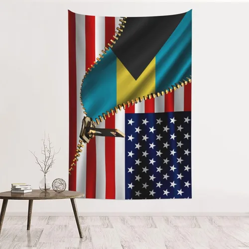 Miniatura 18 de Tapiz de bandera estadounidense y bandera cubana de Cuba, 60 x 40 pulgadas, divertido tapiz estético, arte de pared para dormitorio, sala de estar