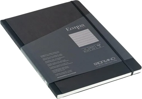 Miniatura 4 de Fabriano Ecoqua Plus Cuaderno encuadernado en tela, 8.3 x 11.7 pulgadas, A4, forrado, negro