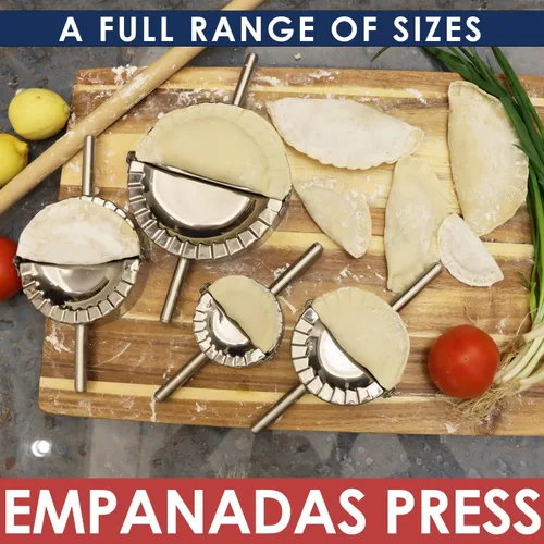 Miniatura 3 de KAYCROWN Empanada Maker - Prensa para hacer albóndigas de acero inoxidable, juego de moldes de bola de masa 2 en 1 para ravioles, pierogi