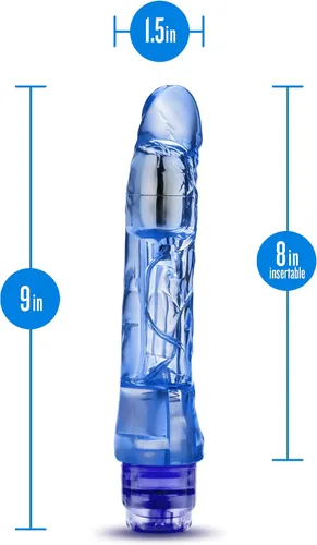 Miniatura 3 de Blush Naturally Yours Mambo Vibe - Consolador vibrador curvo de 9 pulgadas, realista, suave pero firme, juego de punto dulce vaginal, polla Azul