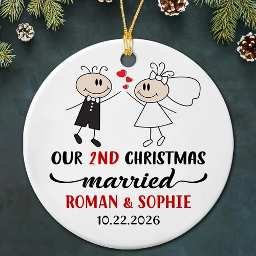 Miniatura 8 de Adorno de cerámica personalizado para parejas comprometidas, pájaros de Navidad 2025, adorno de cerámica de pájaros de compromiso, regalos