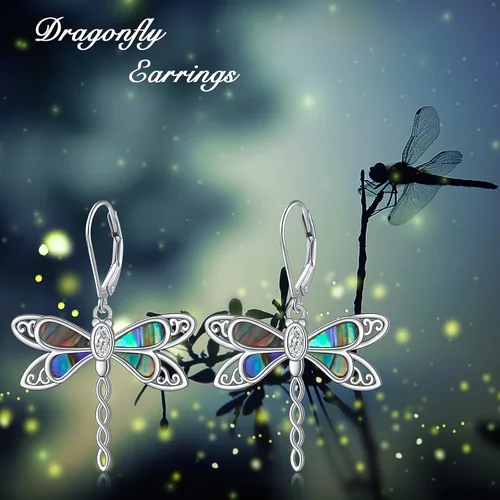 Miniatura 113 de Aretes colgantes de filigrana de plata de ley 925, margarita, loto, flor de rosa, piedra lunar, lágrima para mujer, nudo celta infinito, margarita