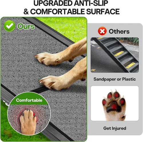 Miniatura 8 de Rampa para perros para automóvil, rampas para perros grandes, rampas plegables para perros al aire libre para escaleras, hasta 300 libras