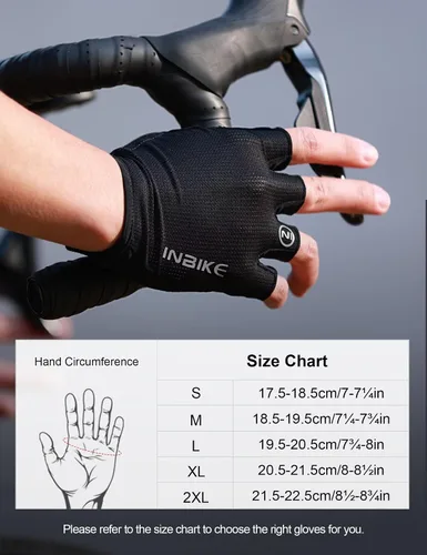 Miniatura 6 de INBIKE Guantes de ciclismo Guantes de ciclismo que absorben los golpes, transpirables, antideslizantes, sin dedos, para hombres y mujeres