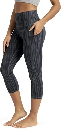 Miniatura 30 de ODODOS - Leggings capri de cintura alta para mujer con bolsillos, control de abdomen, no se transparentan, para entrenamiento atlético, running