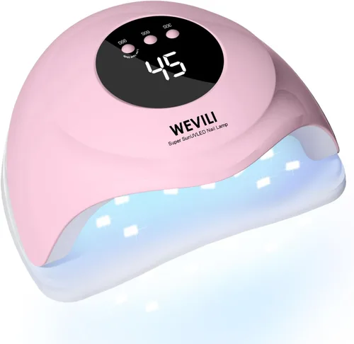 WEVILI Lámpara de uñas LED UV, secadora de uñas de 72 W para esmalte de gel con 24 cuentas LED, 3 temporizadores, lámpara de uñas profesional para