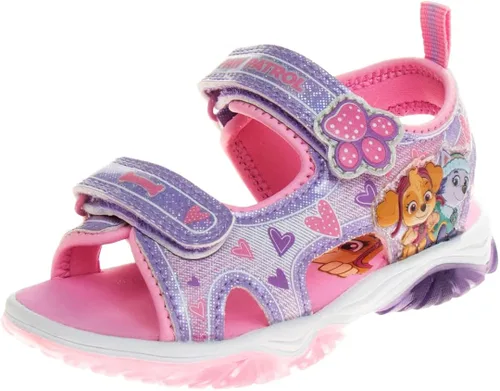 Nickelodeon Skye Everest Beach - Zapatos iluminados de la Patrulla Canina para niñas, sandalias de verano, zapatos de agua para niños, correa