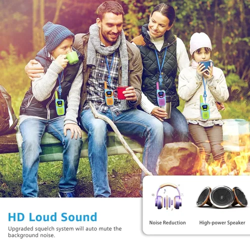 Miniatura 8 de Topsung Walkie Talkies para Niños Recargables Walkie Talkie para Adultos de Largo Alcance FRS Radio de 2 Vías Paquete de 3 con Cordón, Batería NOAA