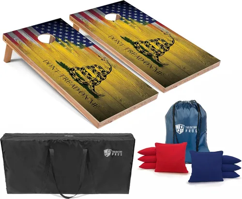 Miniatura 11 de Tailgating Pros Tablas de Cornhole - Juego de Cornhole ligero de 4 x 2 pies, incluye funda de transporte, juego de 8 bolsas de maíz y bolsa Bandera