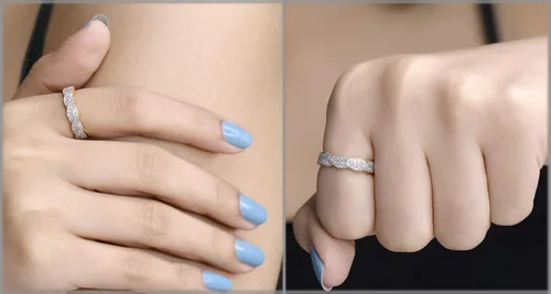 Miniatura 2 de Dazzlingrock Collection Anillo apilable de oro de 14 quilates con diamantes redondos de 0.25 quilates (ctw) para mujer, para aniversario, boda, 1/4