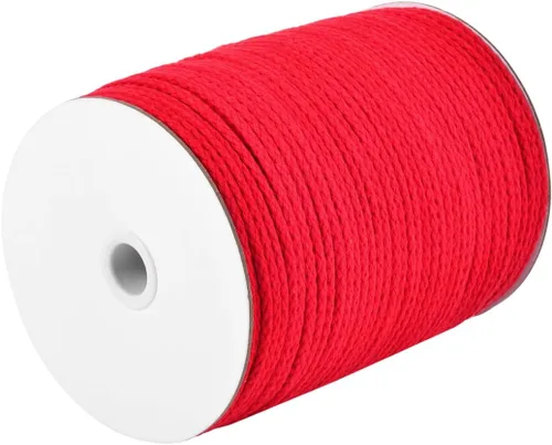 Miniatura 41 de CAQUBO Cuerda de Macramé de Algodón Trenzado de 4 mm, 157 Metros, Color Blanco, Hilo de Macramé para Manualidades, Cuerda de Macramé Suave, Cordón