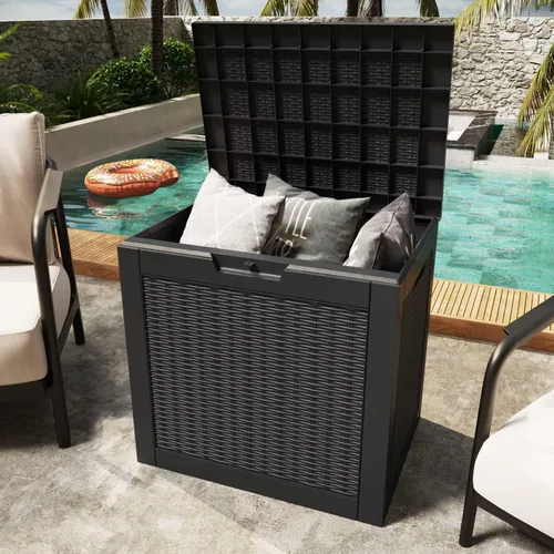 Miniatura 2 de Greesum Caja grande de resina de 32 galones, almacenamiento al aire libre para muebles de patio, herramientas de jardín, suministros de piscina
