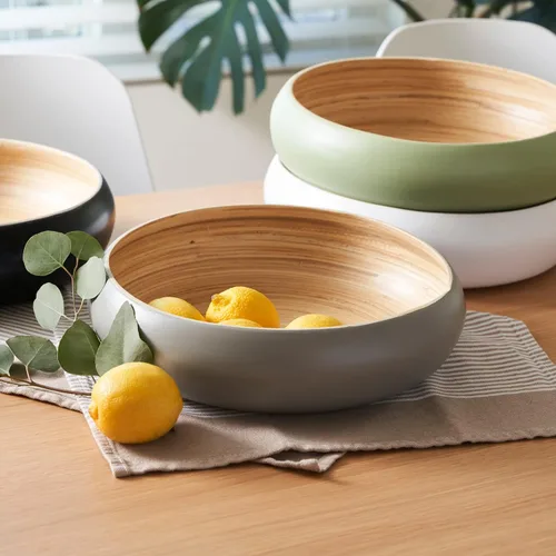 Miniatura 4 de Frutero para encimera de cocina – Bambú hilado hecho a mano, cesta grande de frutas de 11.75 pulgadas, cuenco decorativo ecológico para decoración