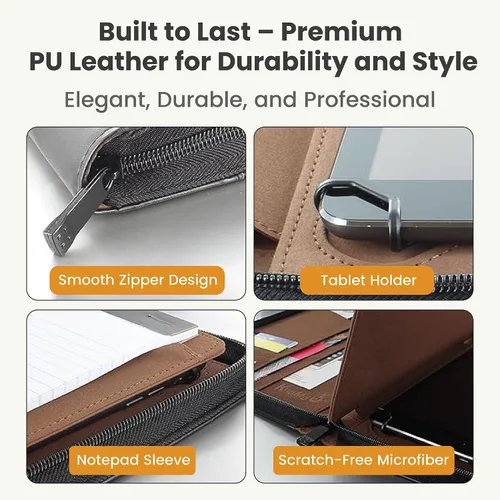 Miniatura 7 de Funda universal Padfolio – Organizador de tablet con soporte para bloc de notas – Compatible con iPad 10ª 11ª generación, iPad Pro 11, iPad 7 8 9