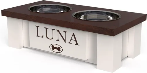 Miniatura 91 de GrooveThis Woodshop Soporte Personalizado de Cuenco Elevado para Perros de Tamaño Grande, Mediano, Pequeño y Extra Pequeño - Cuencos de Acero Negro